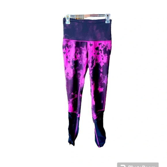 Lululemon Sweaty Endeavor leggings SZ 8 black pink - Picture 1 of 7